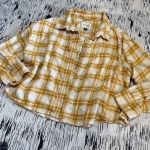 American Eagle Outfitters Mustard Plaid Shirt